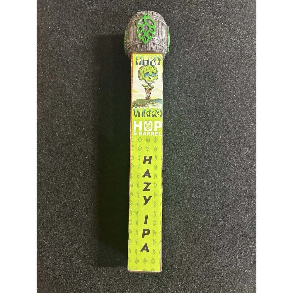 Hop & Barrel Hazy Valley Hazy IPA Beer Tap Handle Flying Skull 12
